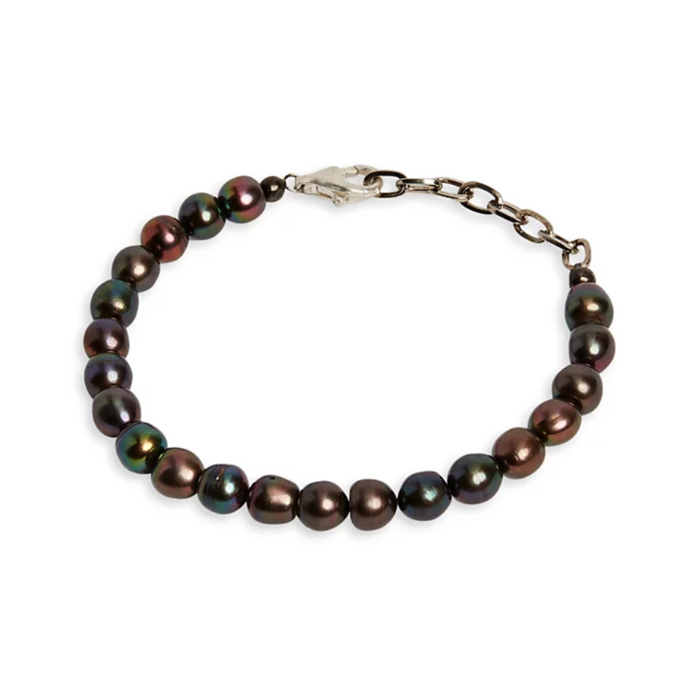 The Monotype The Caden Black Cultured Freshwater Pearl Bracelet Black Multi